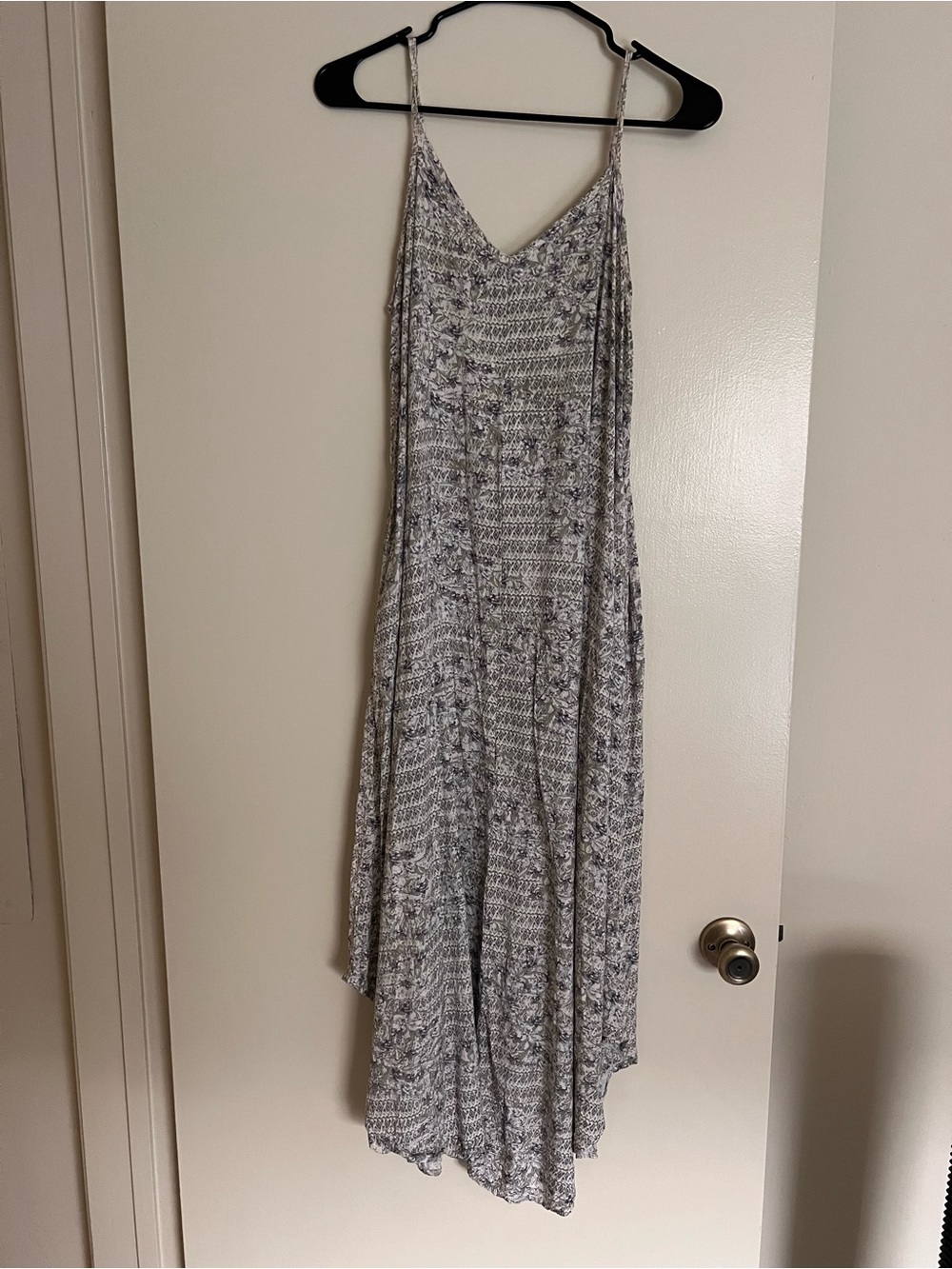 Final Touch Light Gray Spaghetti Strap Maxi Dress